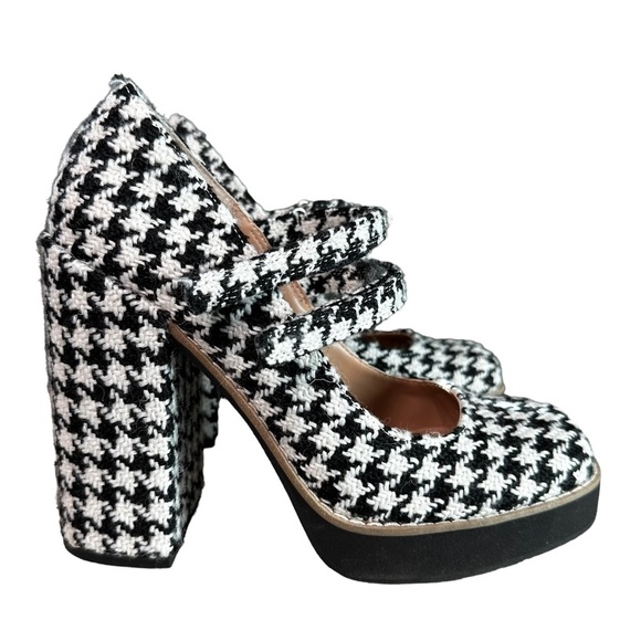 Steve Madden | Black and White Tweed Houndstooth Twice Mary Jane Pump Size 7 - Picture 2 of 10